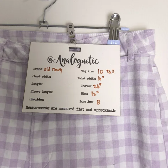 OLD NAVY Retro Gingham High-Waisted Cropped Wide-Leg Chino Pants 10 Tall - Picture 10 of 10